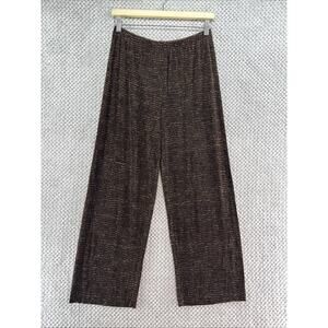 Chicos Travelers Pants Womens 2 12/L Brown Abstract Print Straight High Rise